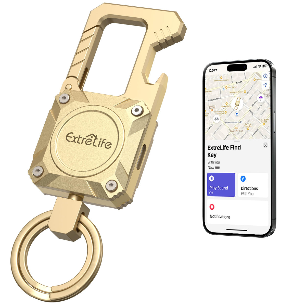 ExtreLife keychain with Apple Find My tracker helps locate items quickly