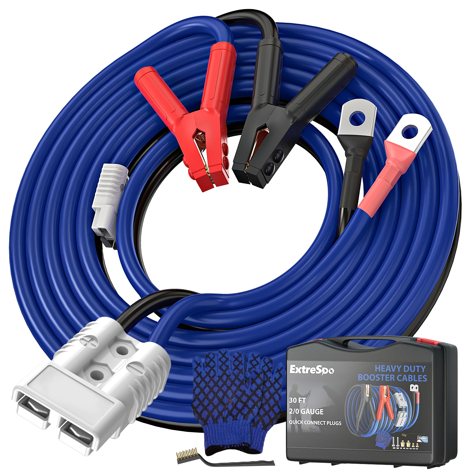 ExtreSpo jumper cables with quick-connect plug for rapid roadside boosts
