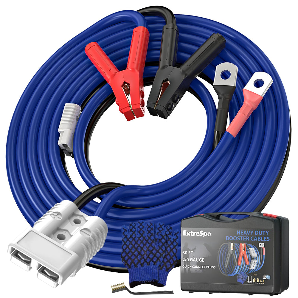 ExtreSpo jumper cables with quick-connect plug for rapid roadside boosts