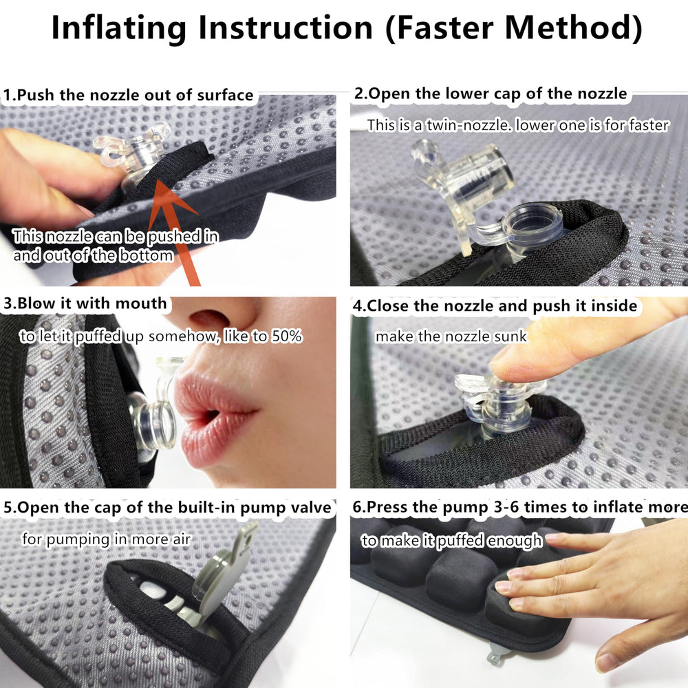 EXUIKO cushion features a 3D inflatable design for versatile seating.