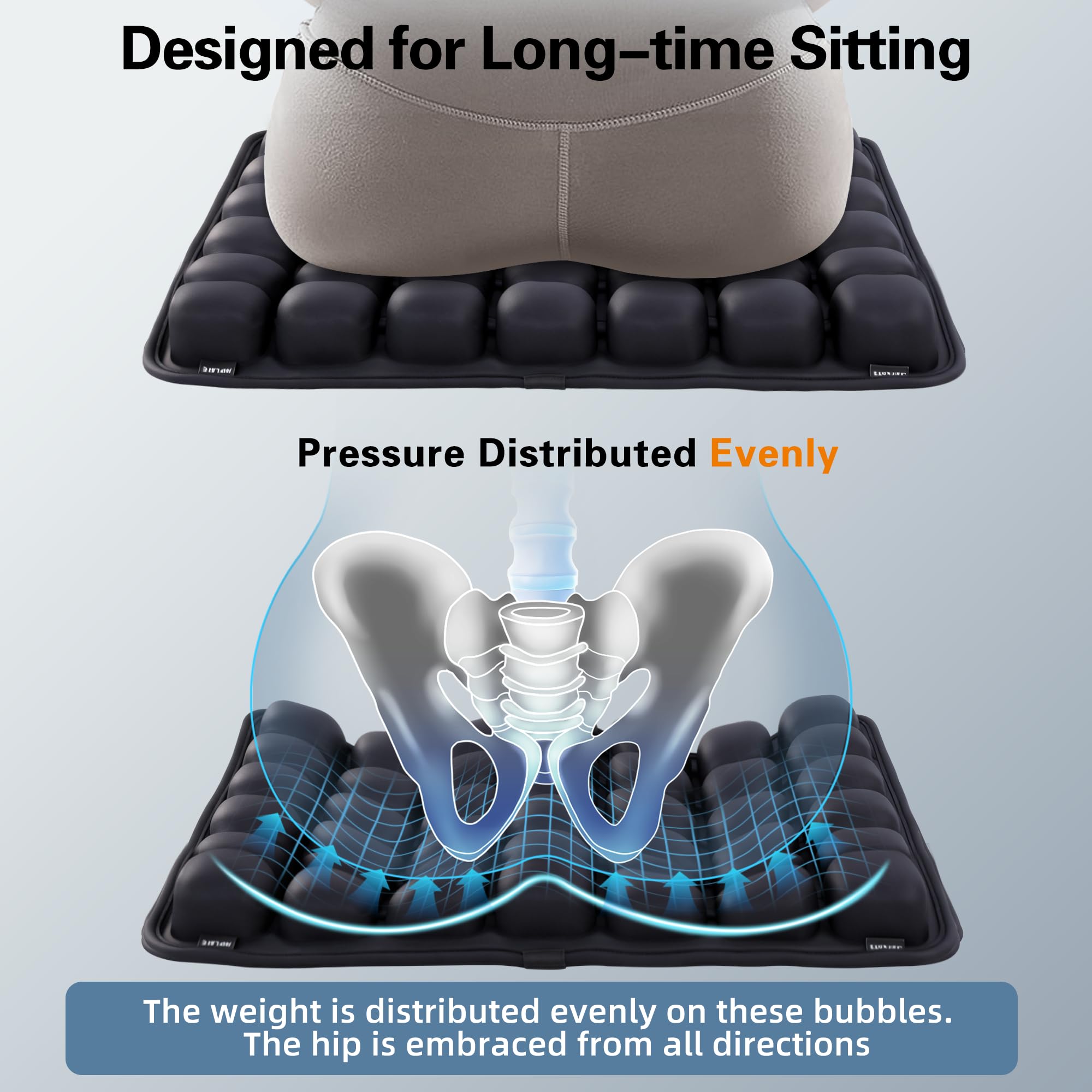 EXUIKO cushion uses strong TPU material for durability and reliable support.