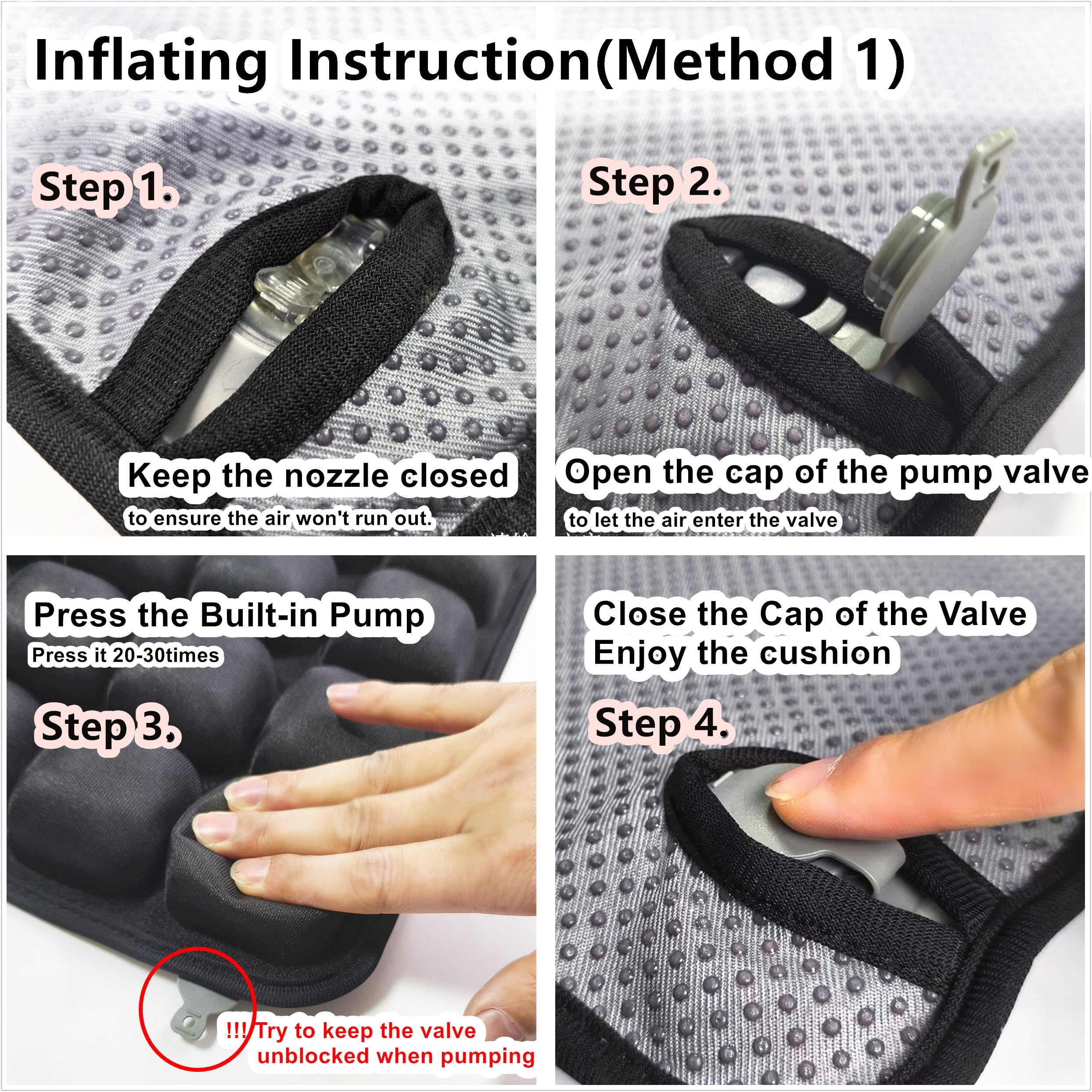 EXUIKO cushion robustly supports up to 436 pounds with 3D inflatable construction.