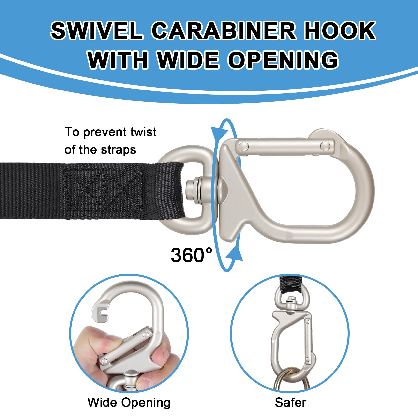 EXVITAL durable nylon webbing strap supports secure, long-lasting bike anchoring.