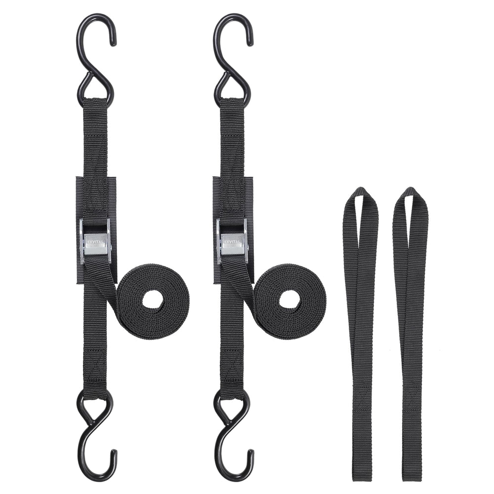 EXVITAL tie down straps with hook cam buckle for secure cargo during travel
