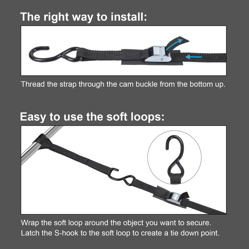 EXVITAL tie downs securing a kayak for transport