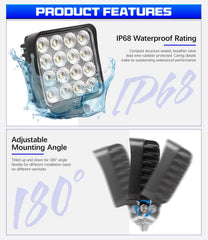 EXZEIT 12/24V-compatible LED light suitable for tractors and trucks.