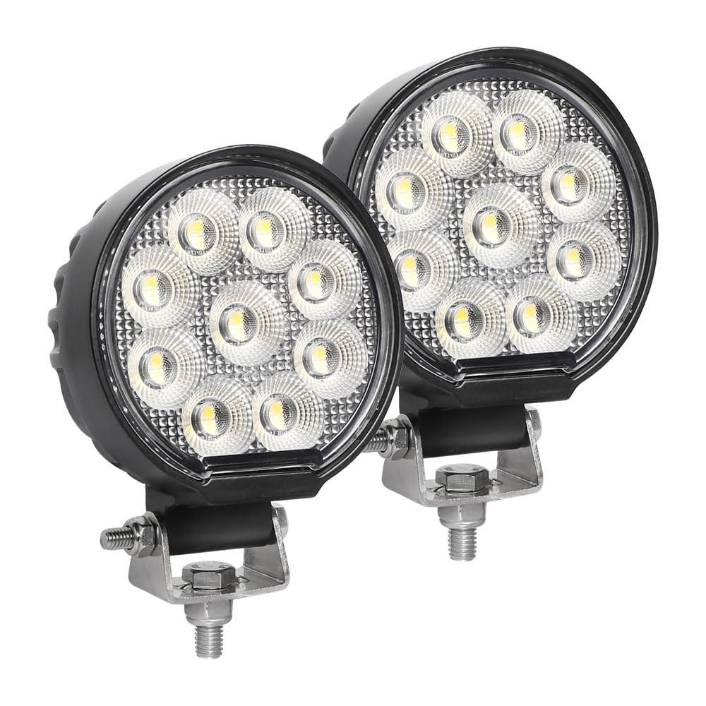 EXZEIT 56W LED light pod with 180-degree flood beam for wide tractor illumination.