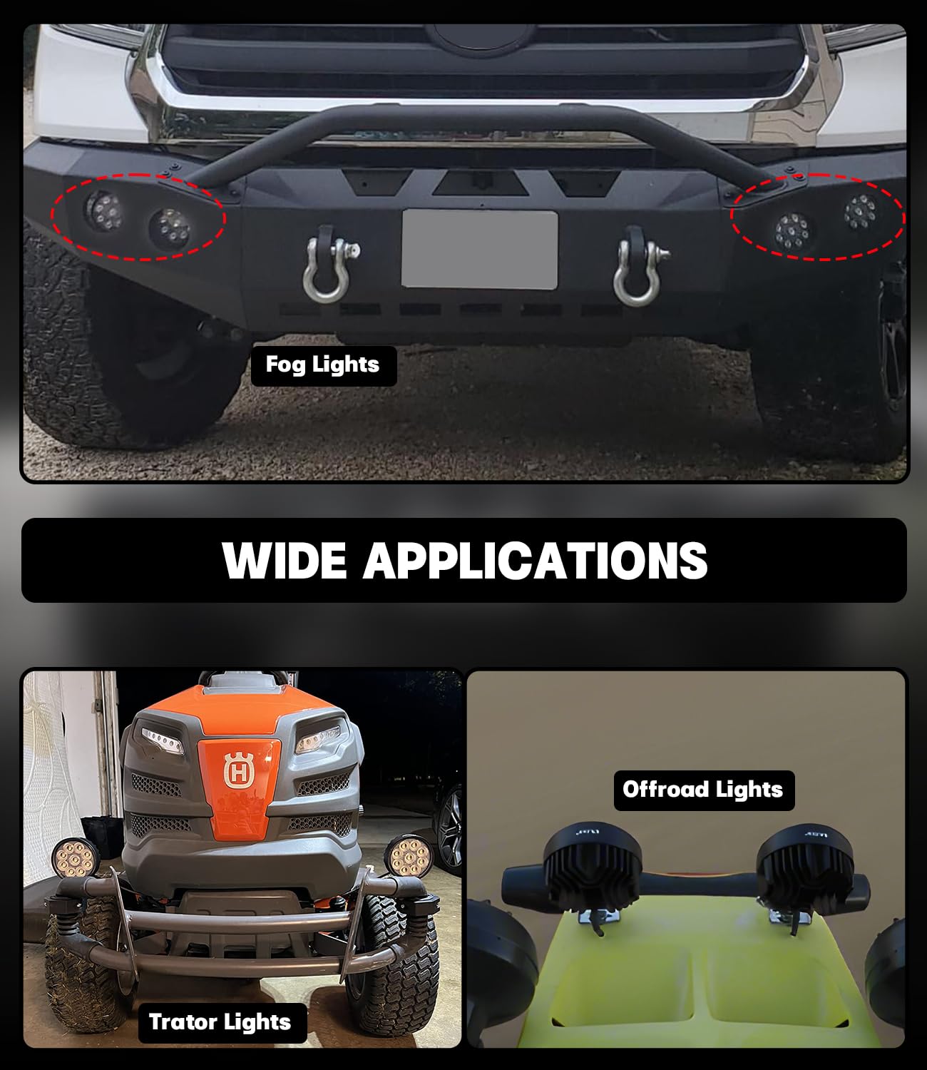 EXZEIT tractor and ATV LED pod for reliable night illumination.