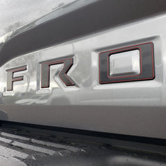 EyeCatcher automotive-grade raised plastic for a durable Frontier look