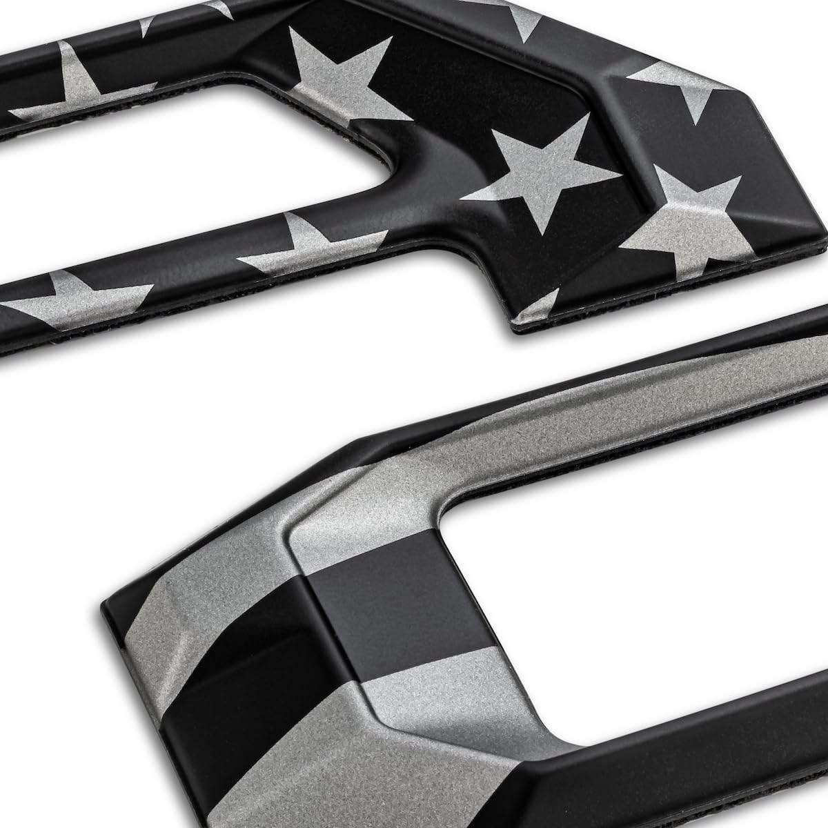 EyeCatcher PRO Series Tacoma gun metal USA flag letters enhance bold tailgate branding