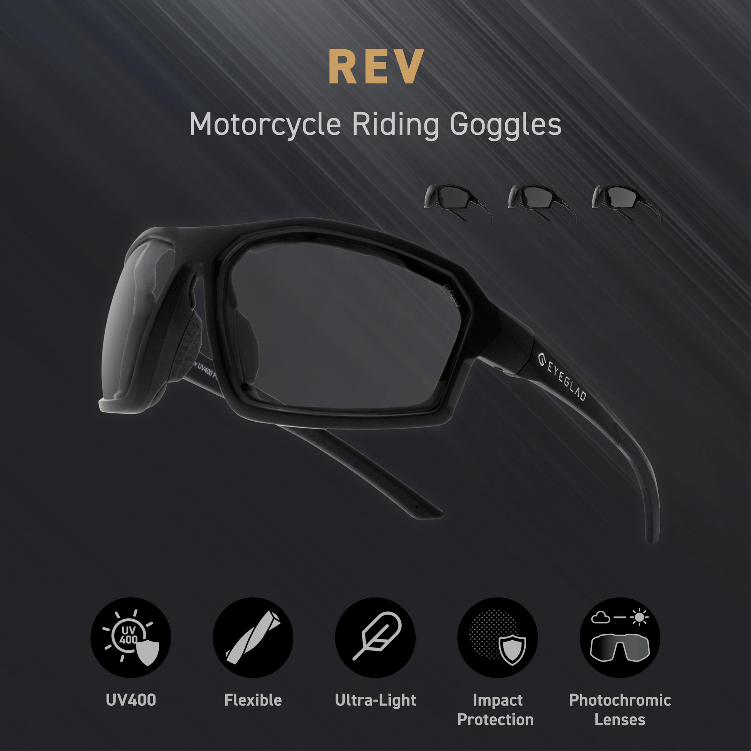 EYEGLAD REV Z87+ ergonomic nose pads and temple tips for comfort
