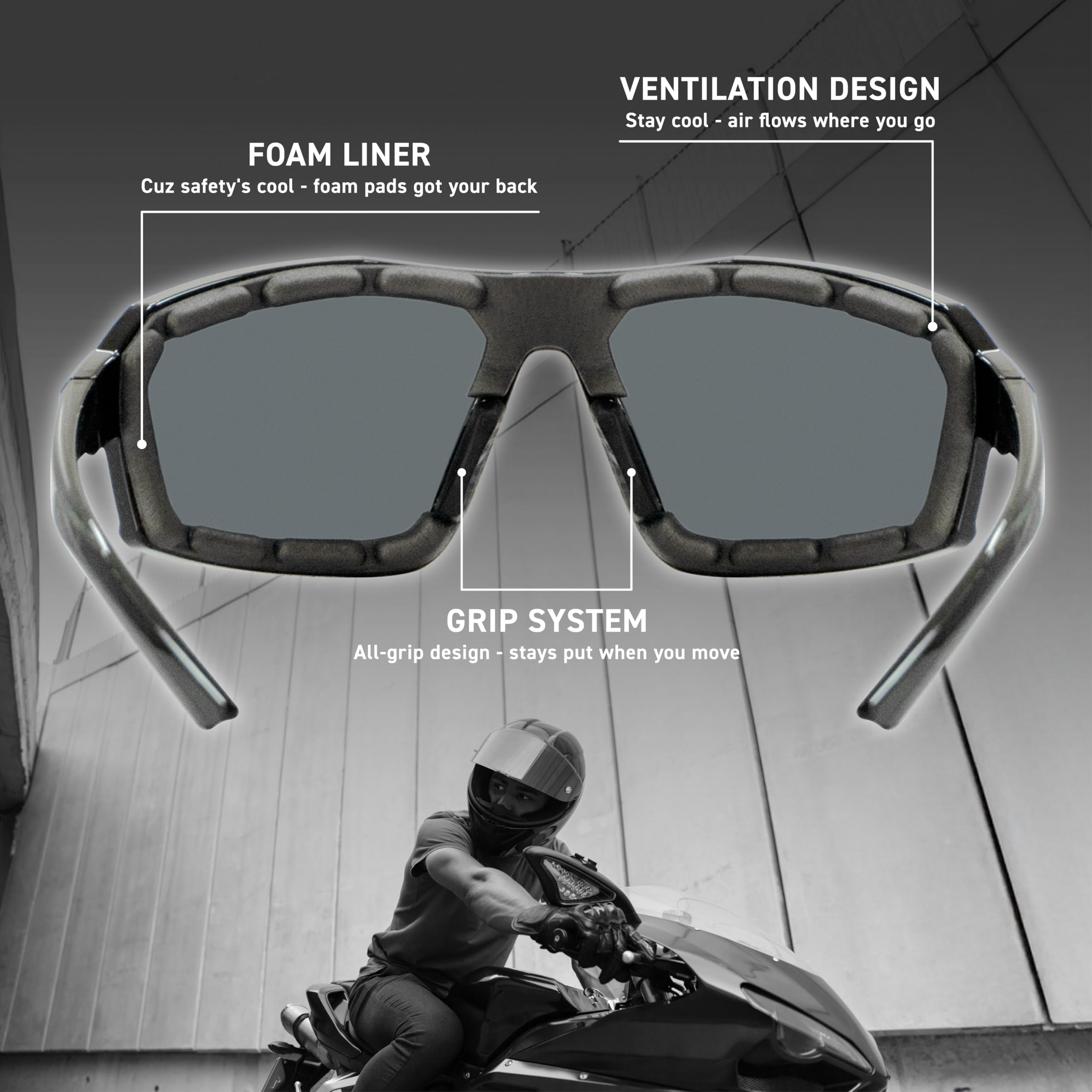 EYEGLAD REV Z87+ UV400 protection guards eyes from sun glare