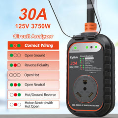 EyGde RV surge protector indicator lights show wiring status for safe hookups.