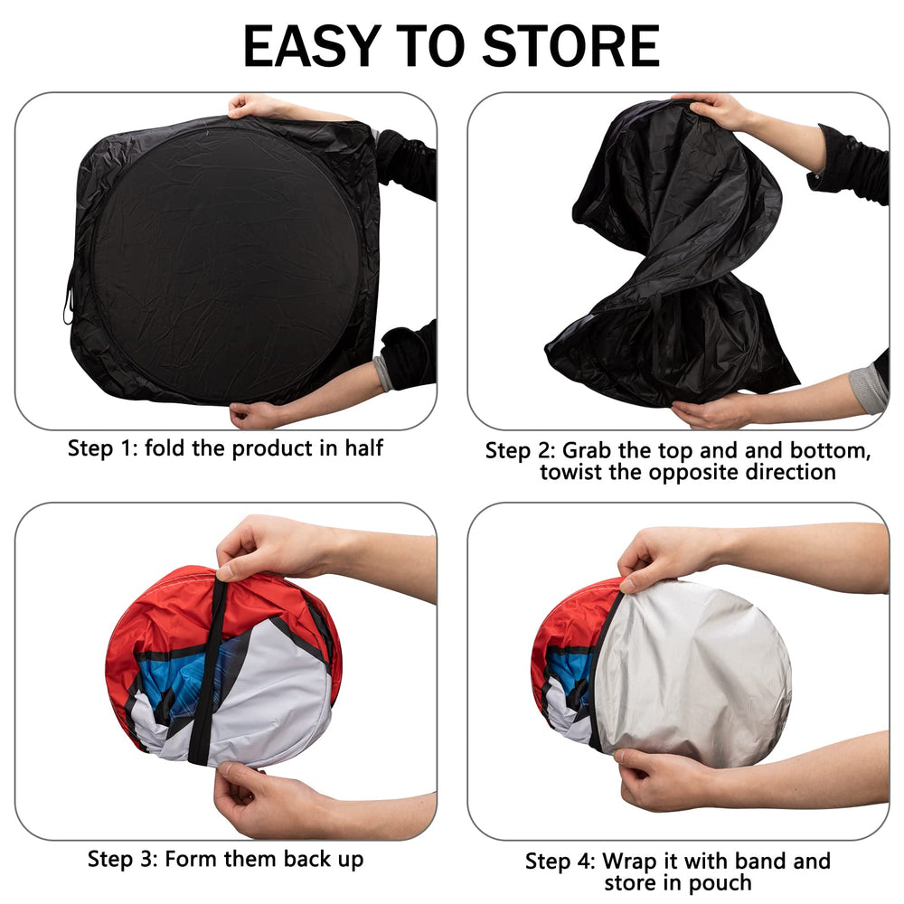 eygeufg Car Eyes Sun Shade fold-away storage bag keeps it tidy