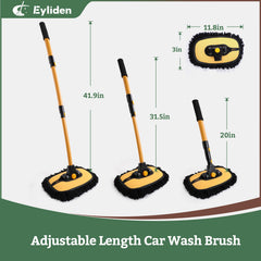 Eyliden brush mop shows 180-degree swivel head for flexible angles.