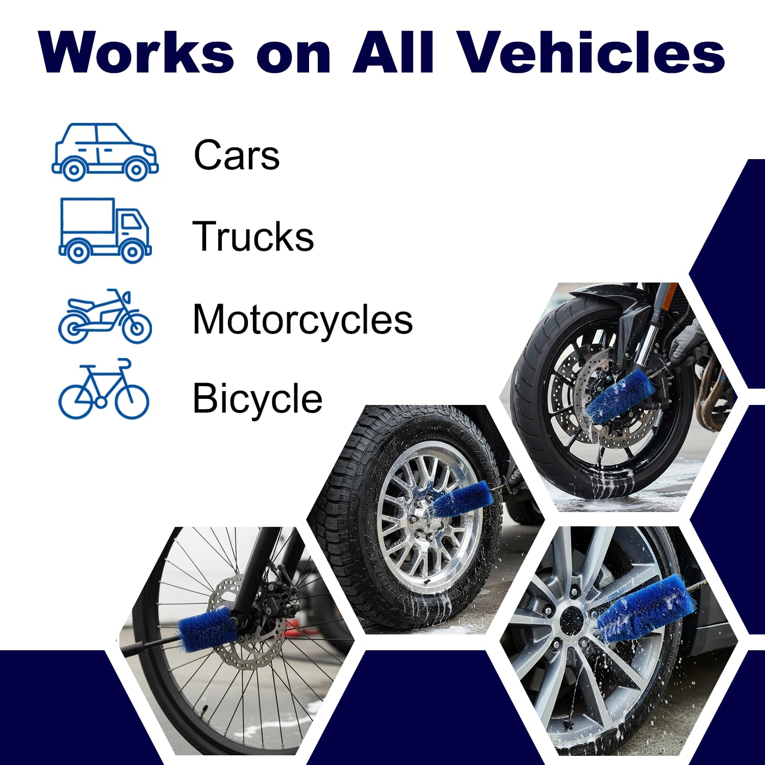 EZ Detail Big Wheel Brush used on cars, motorcycles, and trucks.