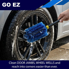EZ Detail Go Brush cleans tire surfaces with safe agitation.