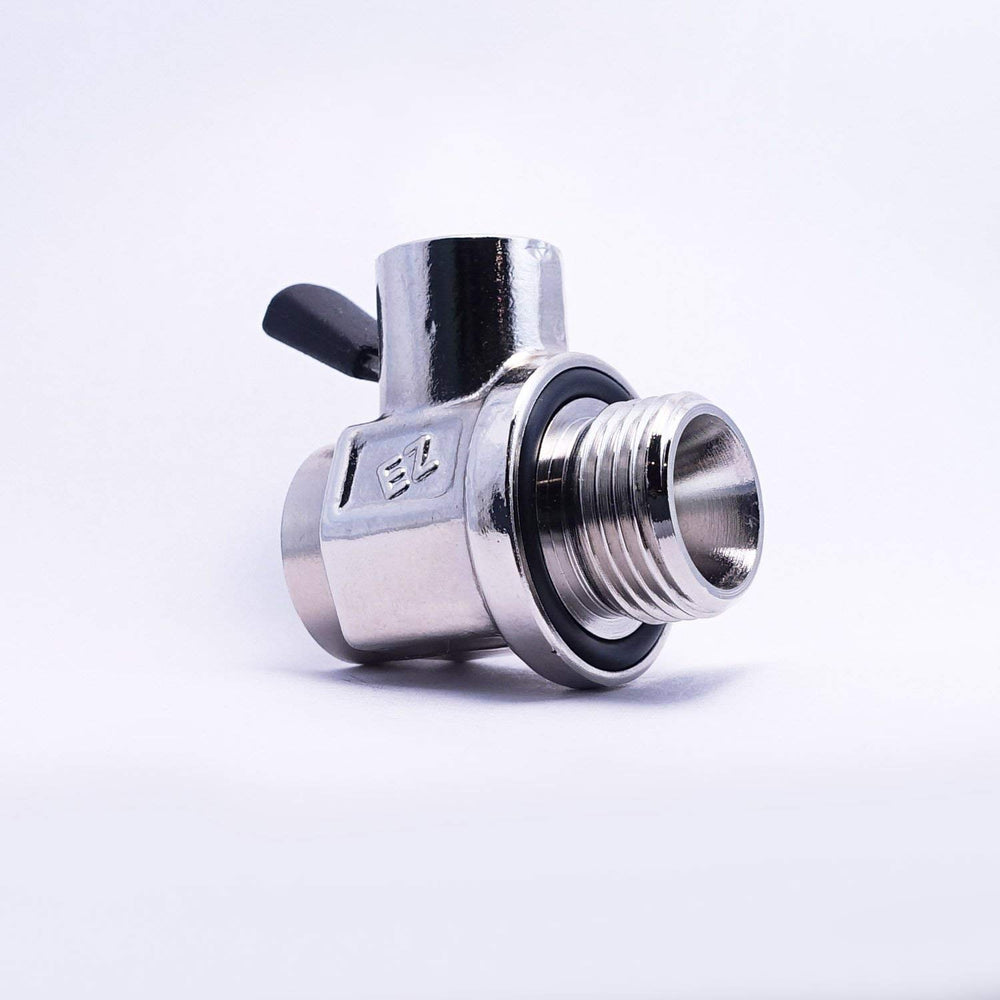 EZ Oil Drain Valve EZ-104 installed on engine drain with hose