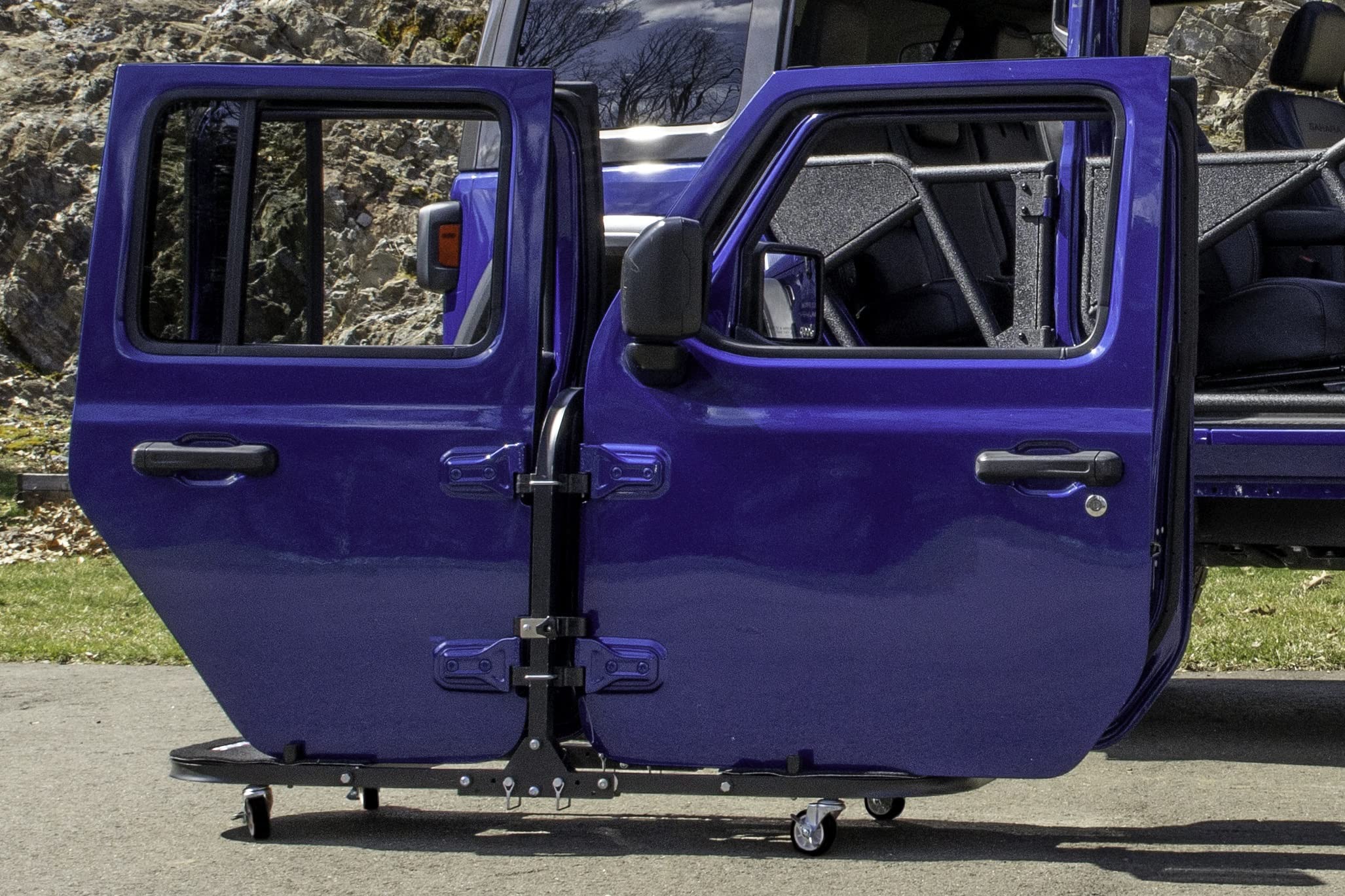 EZ4X4 2-Door Black Rolling Cart durable finish and functional hardware
