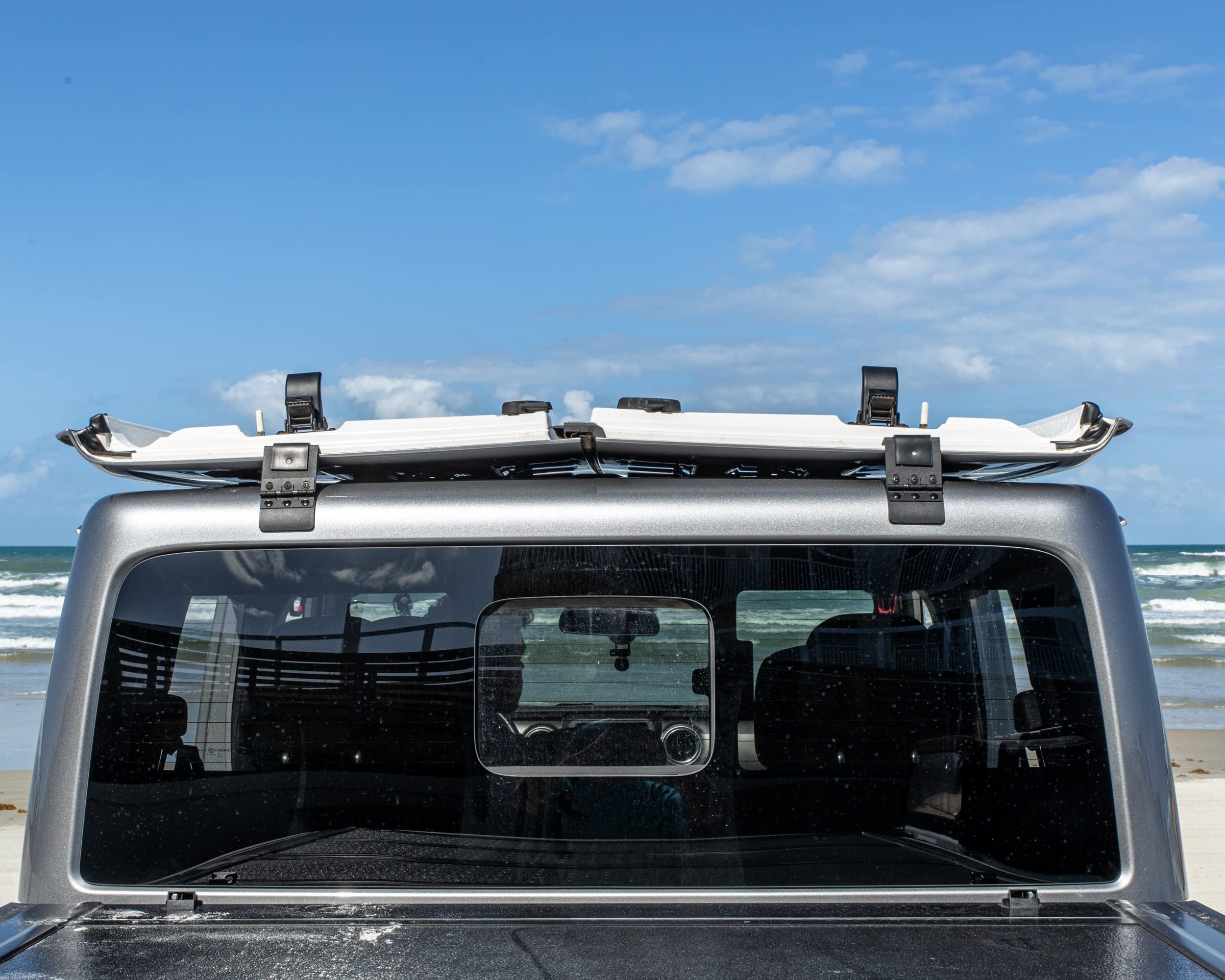 EZ FlipTop Gladiator rear panel open showing convertible access