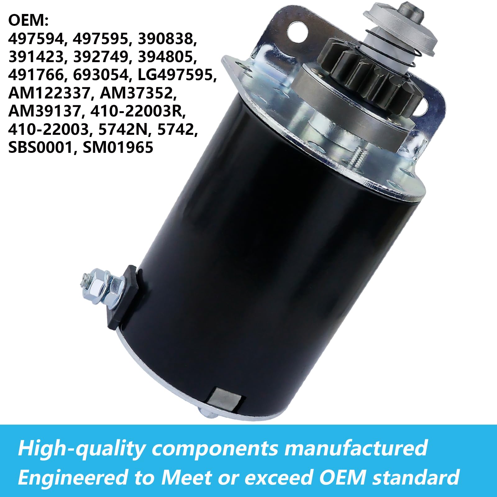 Ezamintaly starter steel gear with solenoid relay included for easy installation
