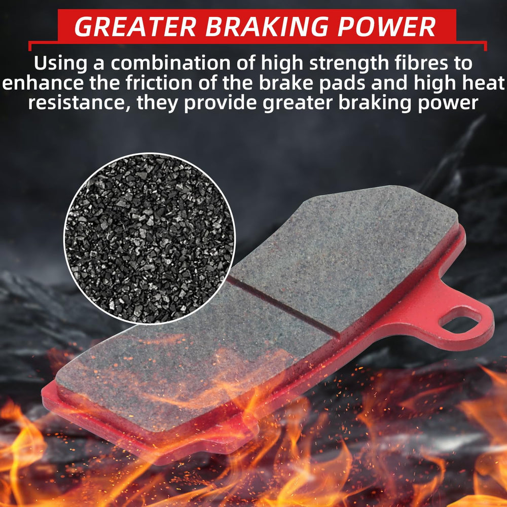 Close-up of EZAPEX ceramic material showing low-noise, high-temp braking performance.