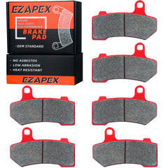 EZAPEX ceramic front brake pads for Harley Road Glide provide quiet stopping power.