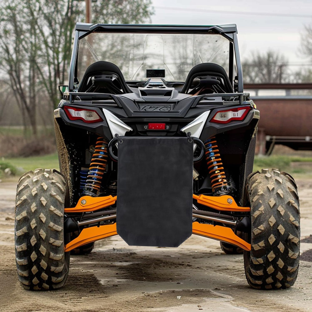ezapex-utv-trash-sack-pvc-mesh-bag black color blends with any ride