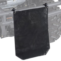 ezapex-utv-trash-sack-pvc-mesh-bag installed on Polaris RZR for vented waste collection