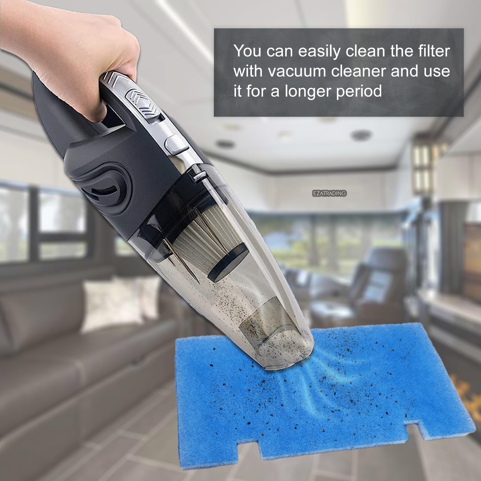 Ezatrading filter measures 14 by 7.5 inches for precise RV replacement