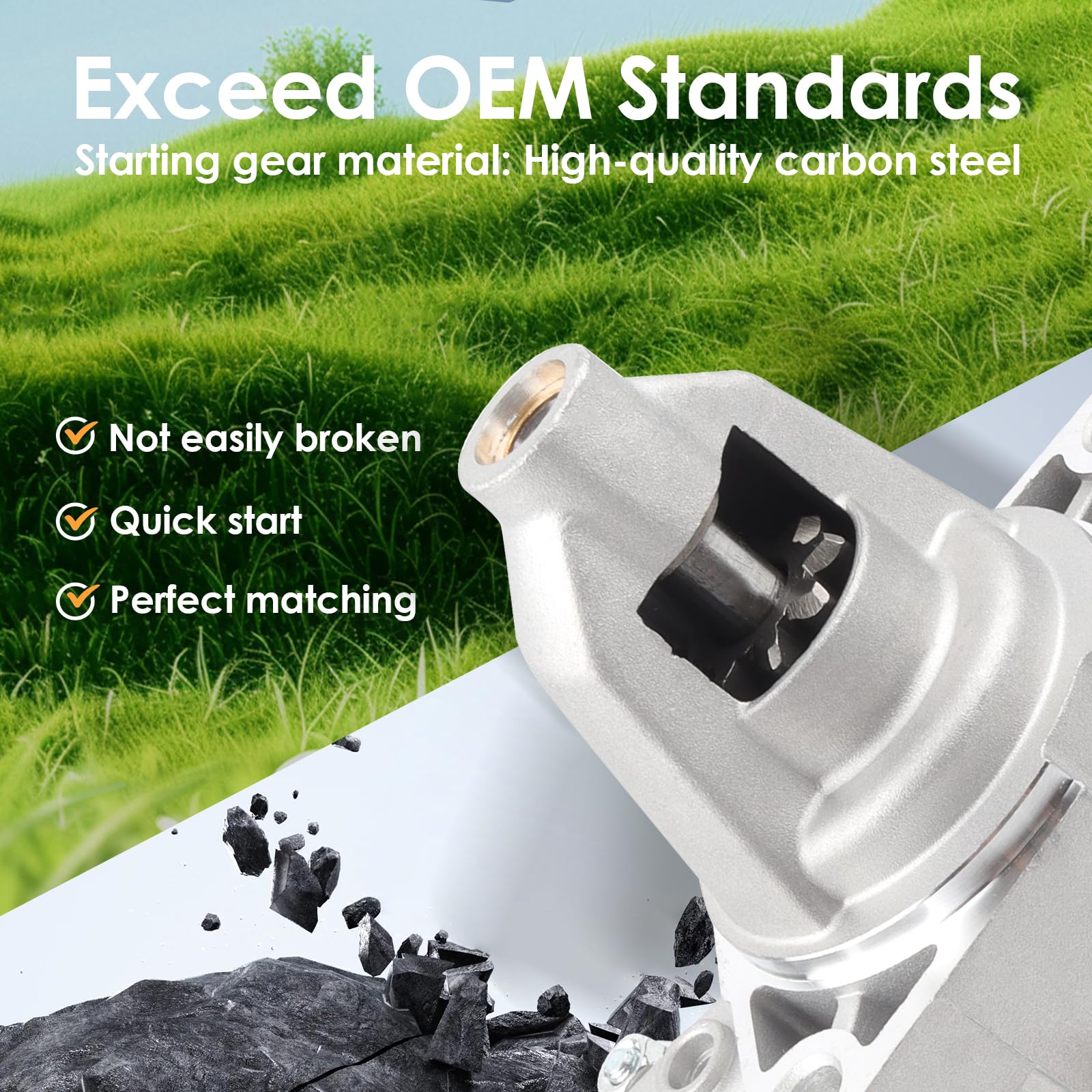 EZEXPREZE compatibility label for Briggs & Stratton Vanguard 32HP, clear fit guidance