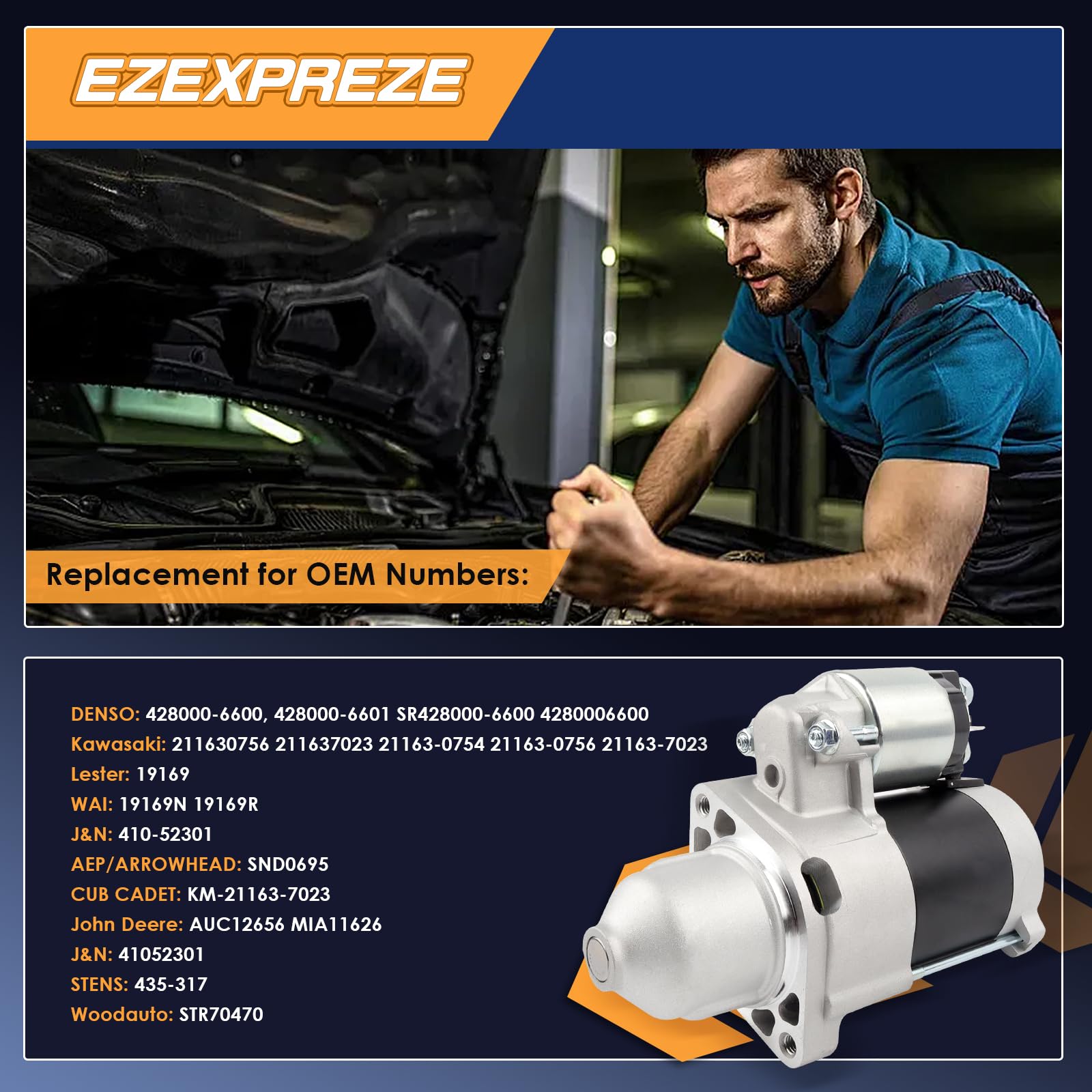 Ezexpreze SND0695 starter motor for Kawasaki enabling easy installation