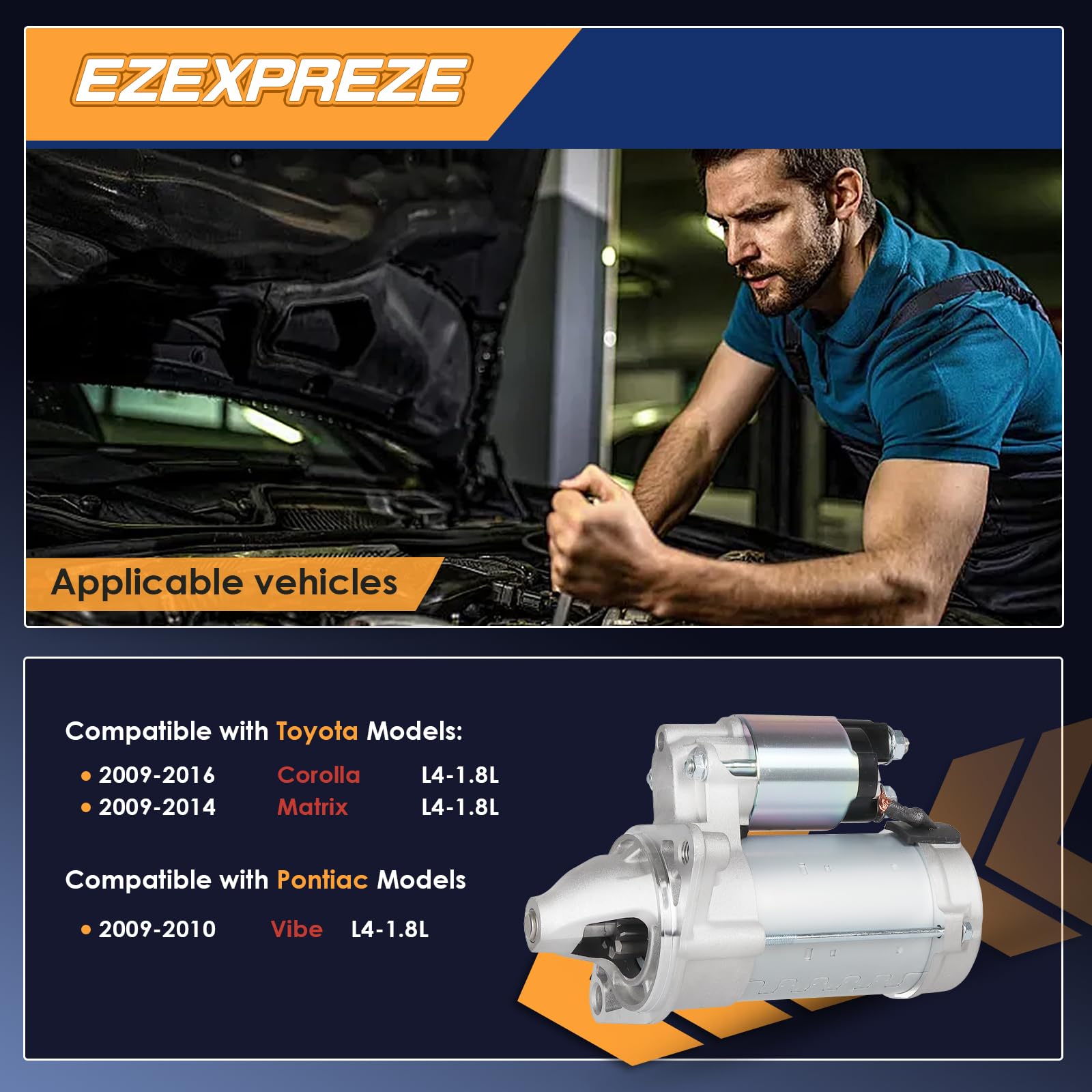 Ezexpreze starter motor CW rotation indicator for reliable ignition