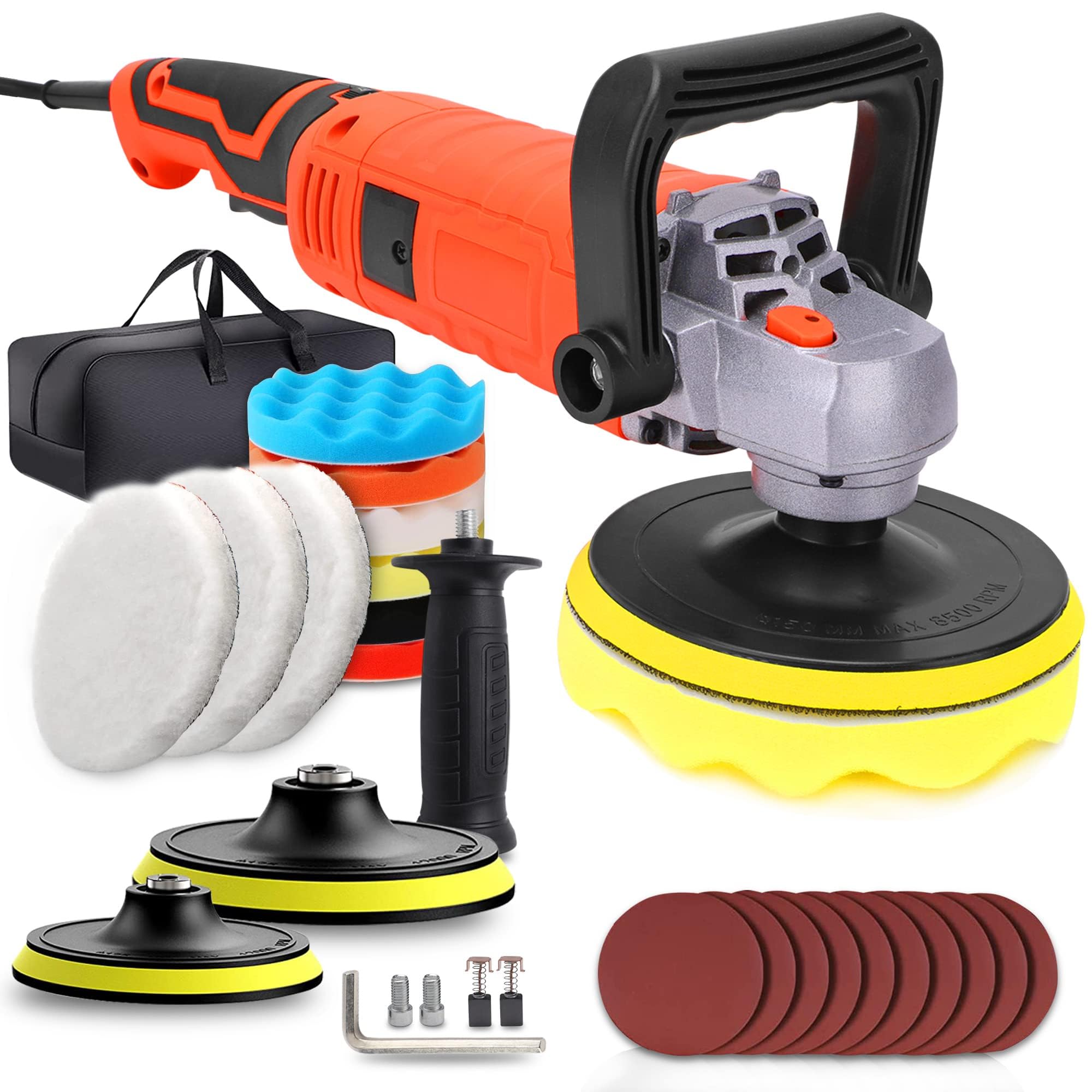 EZISOE Buffer Polisher front view with 6-inch plate ideal for precise car polishing