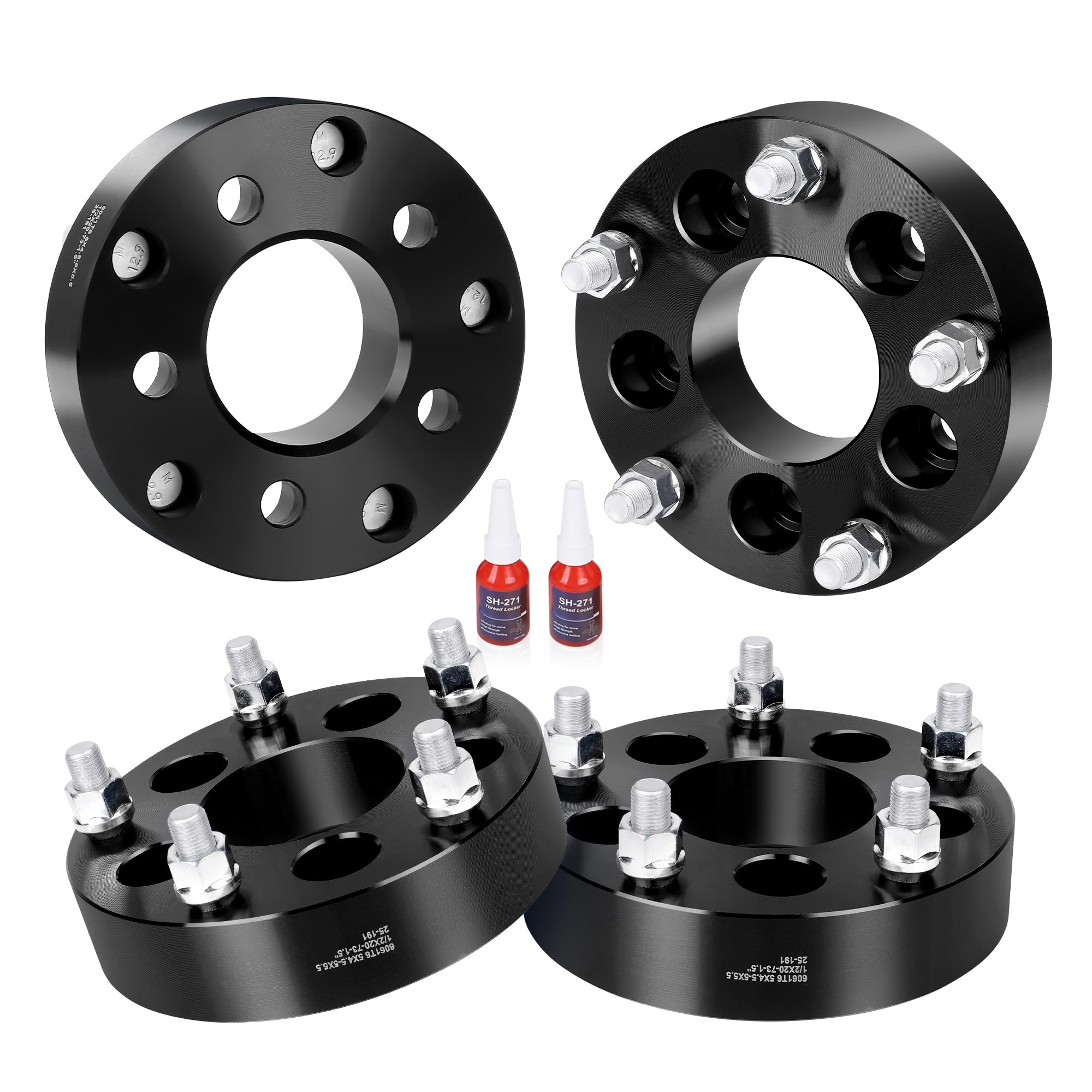 EZISOE front view shows 5x4.5 to 5x5.5 bolt pattern conversion for wider wheel compatibility.