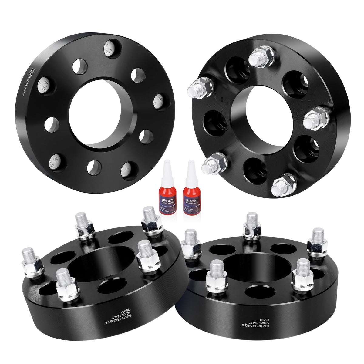 EZISOE front view shows 5x4.5 to 5x5.5 bolt pattern conversion for wider wheel compatibility.