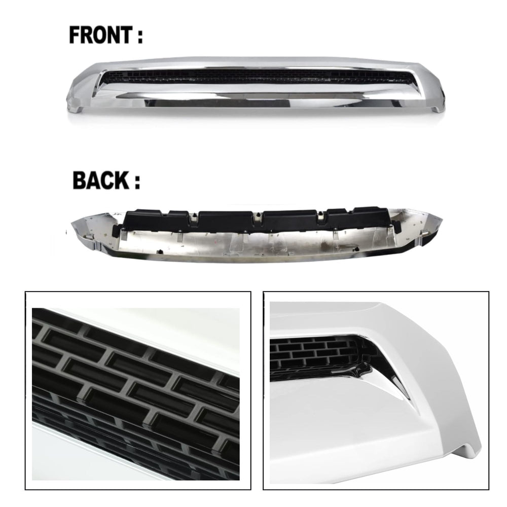 EzMech chrome front grille upper molding for Toyota Tundra, precise aftermarket fit.