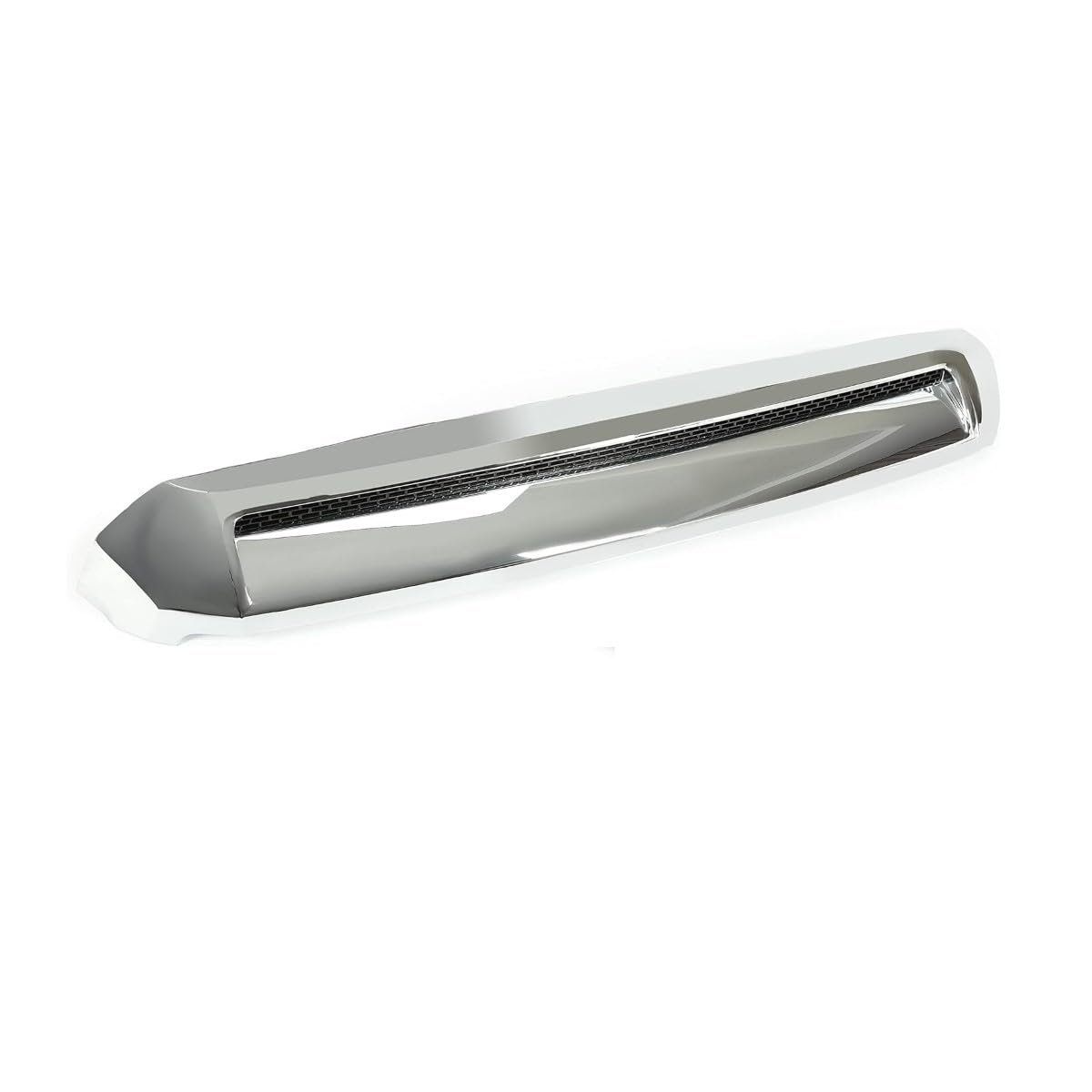 EzMech chrome hood-scoop trim on Toyota Tundra, installation-ready front view.