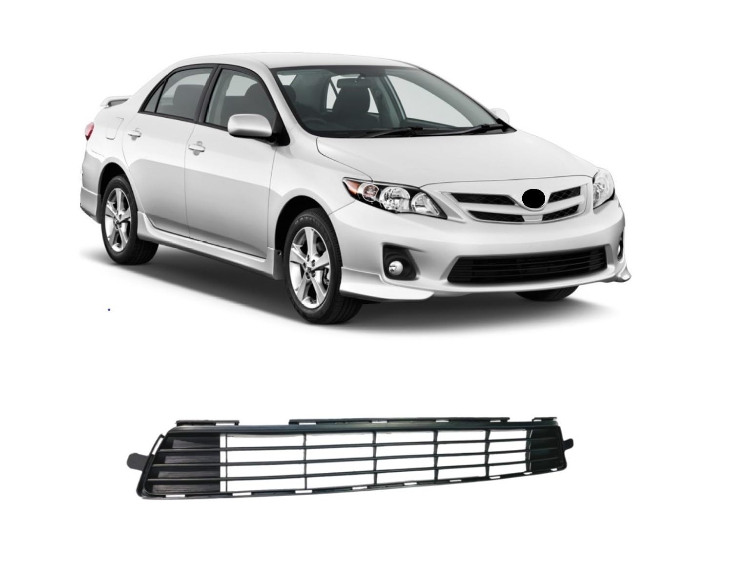 EzMech front bumper grille for Toyota Corolla 2011-2013 ensures precise fit and OEM-style look.