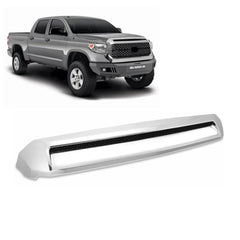 EzMech chrome hood-scoop molding on Toyota Tundra, front view with stylish protection.