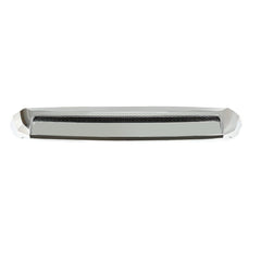 EzMech chrome hood molding close-up on Tundra, durable chrome finish.