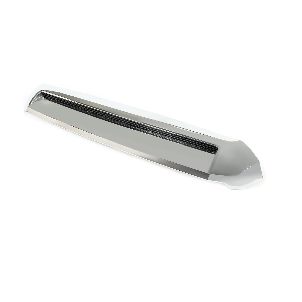 EzMech chrome hood bulge trim detail on Toyota Tundra, rugged styling.