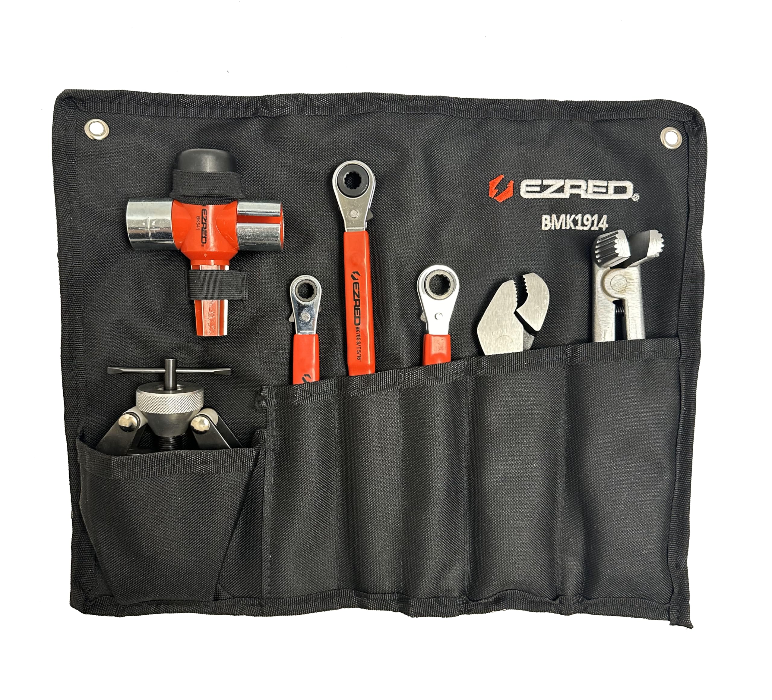 EZRED BMK1914 roll-up case keeps tools organized for on-site work