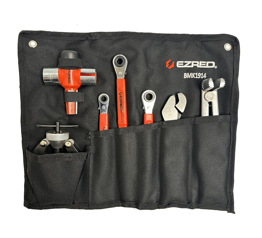 EZRED BMK1914 roll-up case keeps tools organized for on-site work