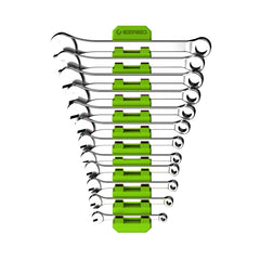 EZRED FWR12-G magnetic 12-slot wrench holder keeps tools organized on a metal surface.