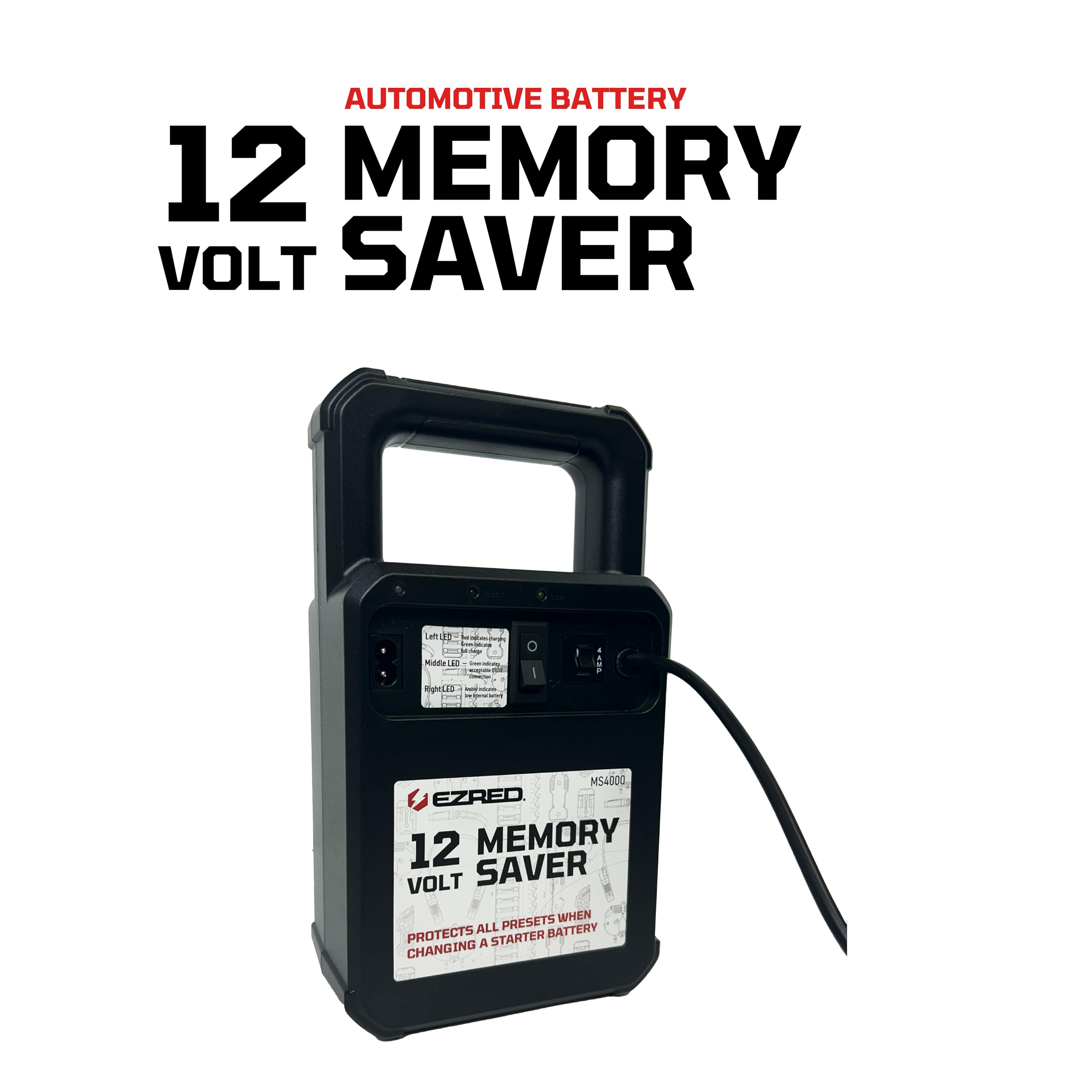 EZRED MS4000 directly wired to OBDII port powering memory during service.