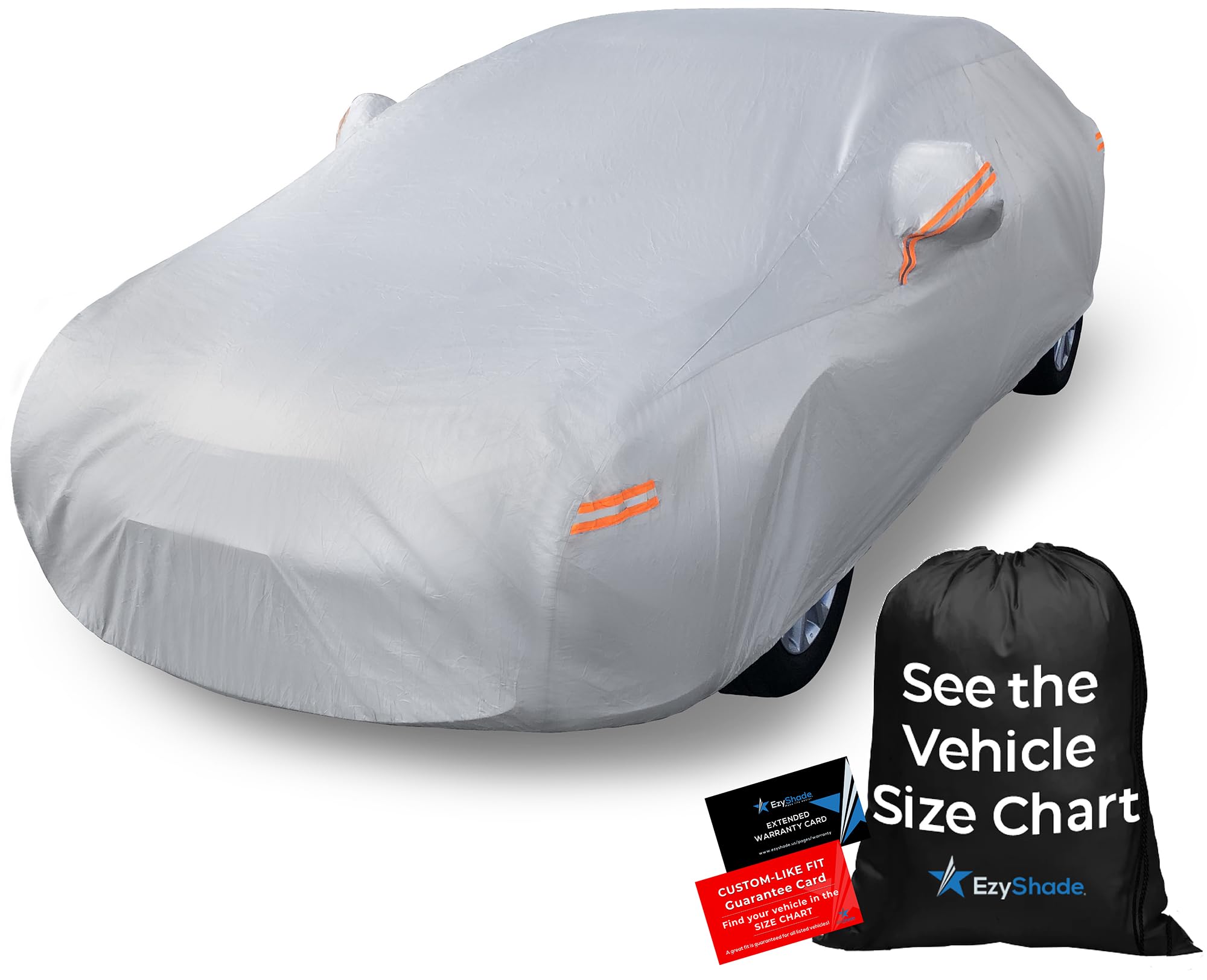 EzShade 10-layer car cover provides waterproof all-weather protection for your vehicle.