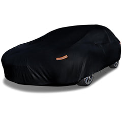 EzyShade 10-layer cover front view showing snug fit and weather protection for classic cars