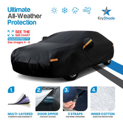EzyShade cover with front-middle-rear straps secures against wind.