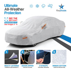 EzShade Size Chart accurate-fit guides precise vehicle coverage.